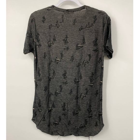 Ricky Rich Mens Gray Short Sleeve Distressed T-shirt Size: Small - Picture 3 of 9
